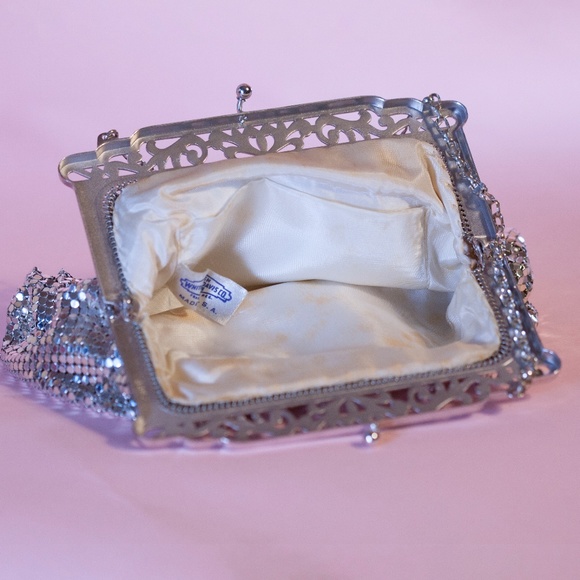 Vintage 1940's WHITING & DAVIS silver mesh evening bag - Picture 12 of 15